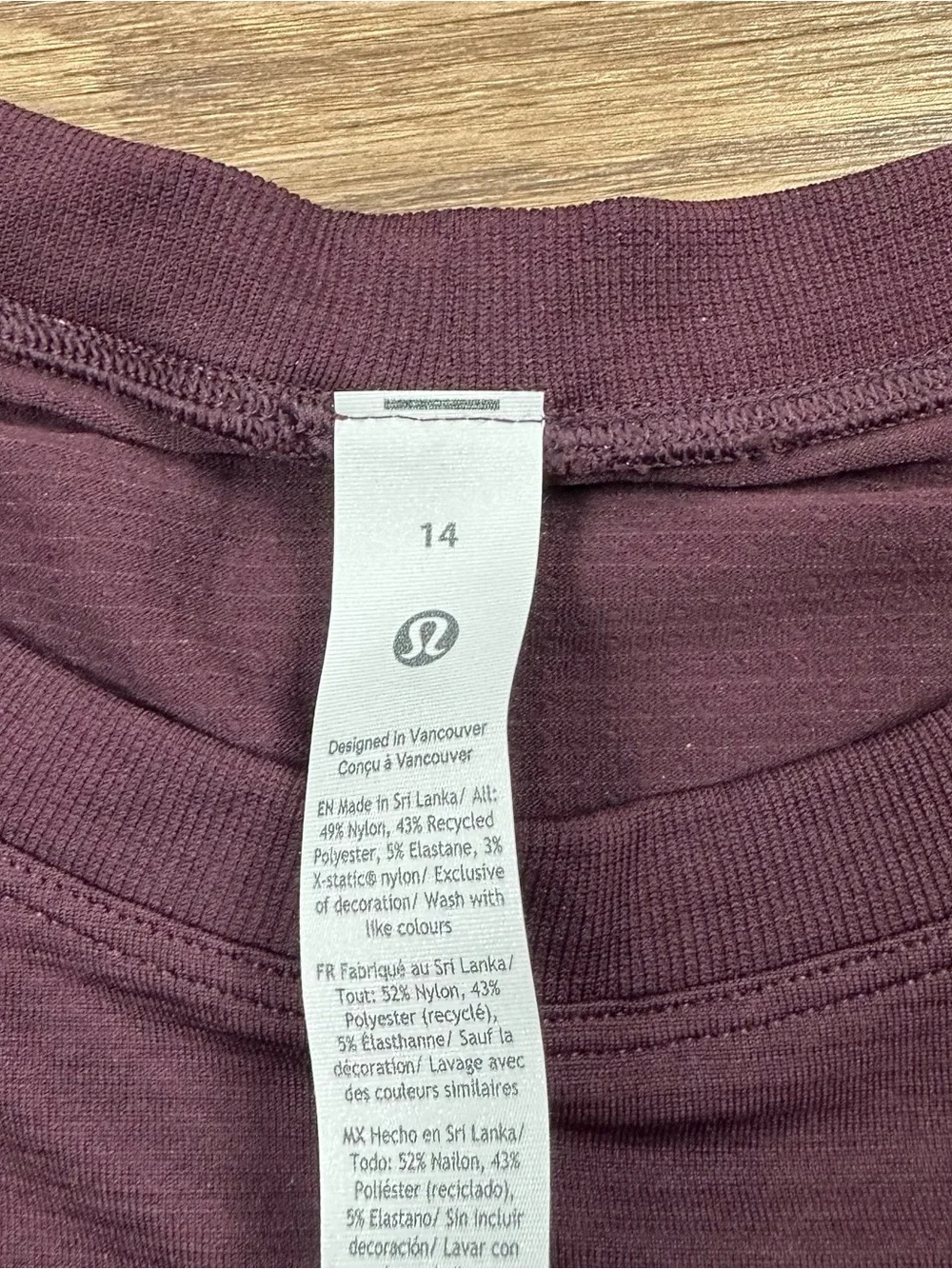 Lululemon Swiftly Tech Relaxed Long Sleeve Shirt Womens Size 14 Purple Plum